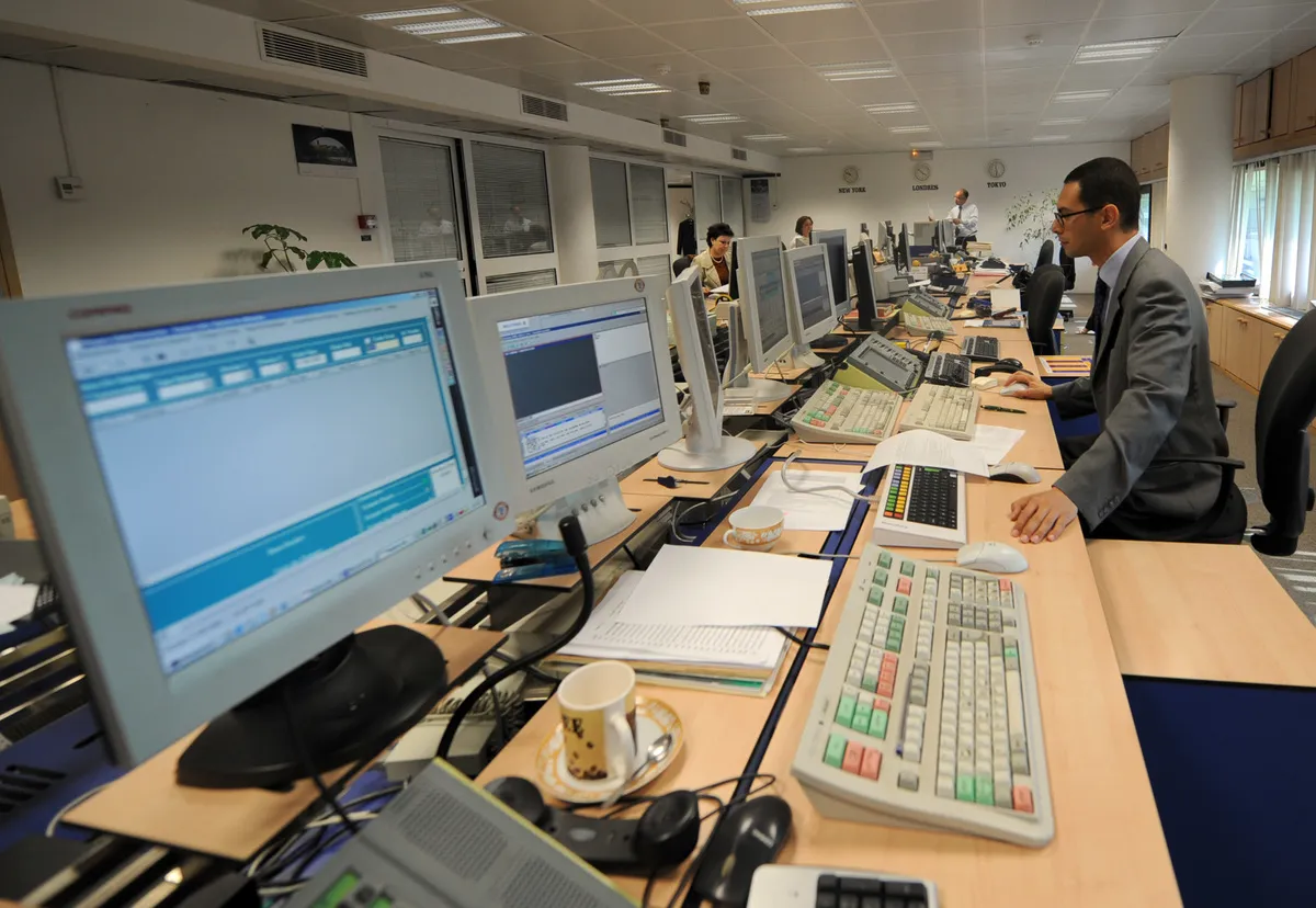 employees work in a bank