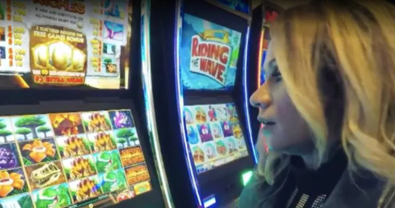 Veronica in front of a slot machine on KOIN 6 News 