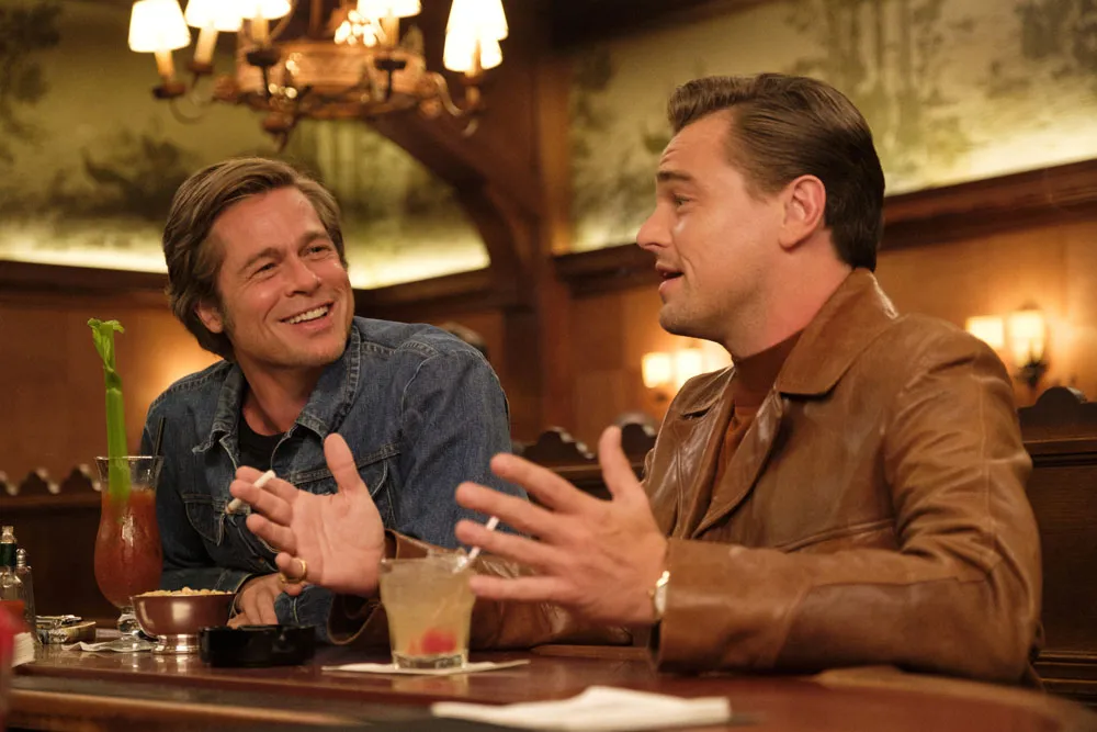 Brad Pitt and Leonardo DiCaprio star in ONCE UPON TIME IN HOLLYWOOD.