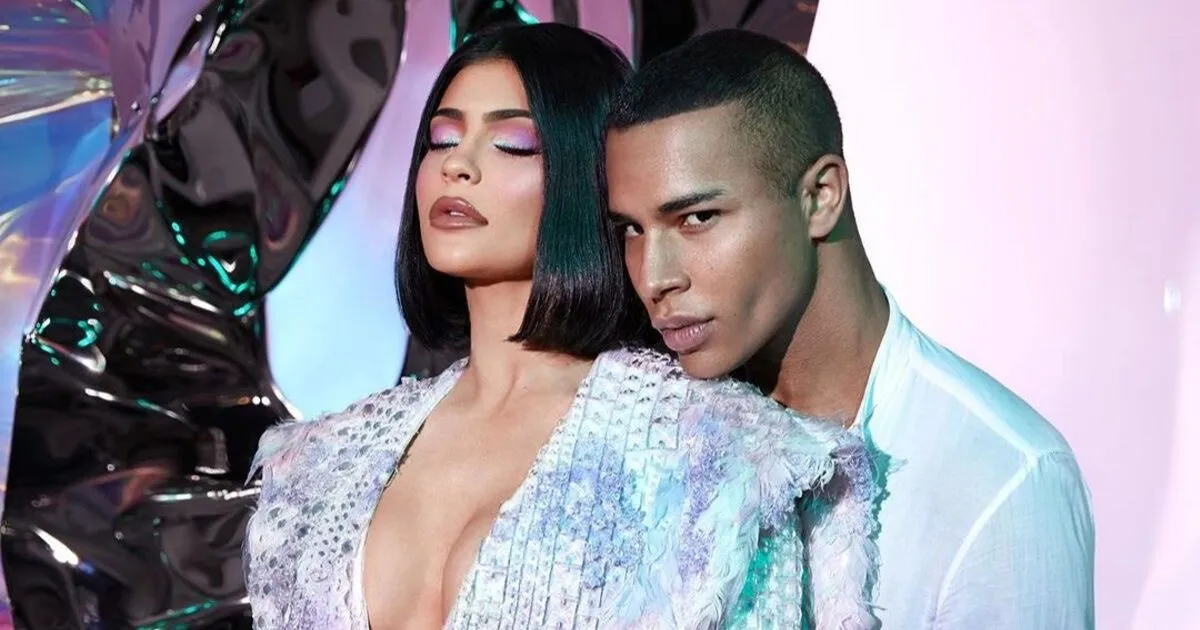 Kylie Jenner and Olivier Rousteing pose