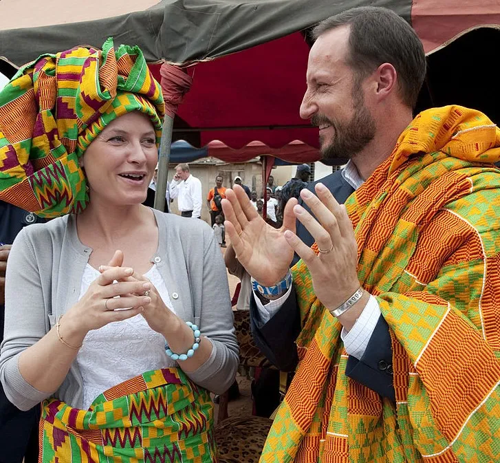 Crown Prince Haakon and Crown Princess Mette-Marit Are Colorful In Ghana