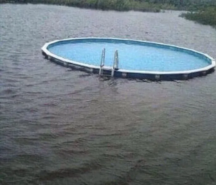 pool in a flood