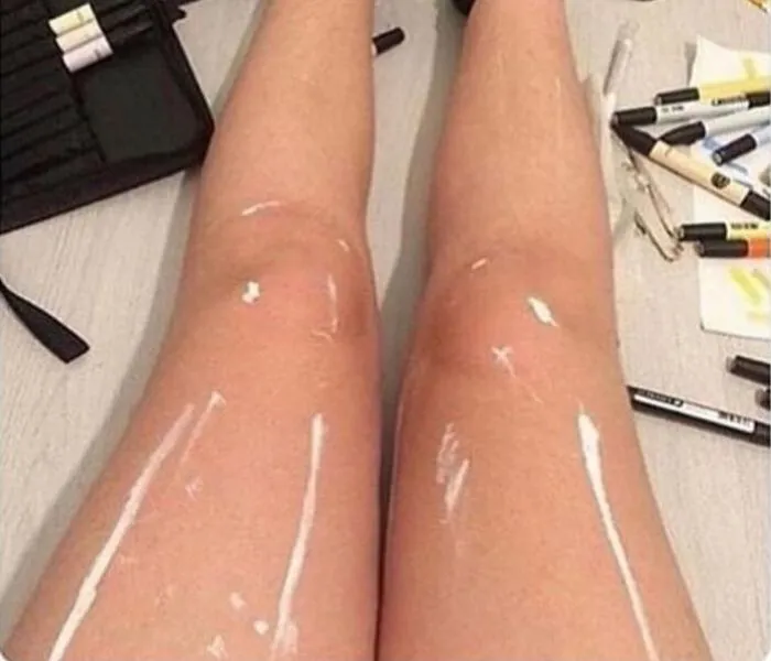 saran wrapped legs