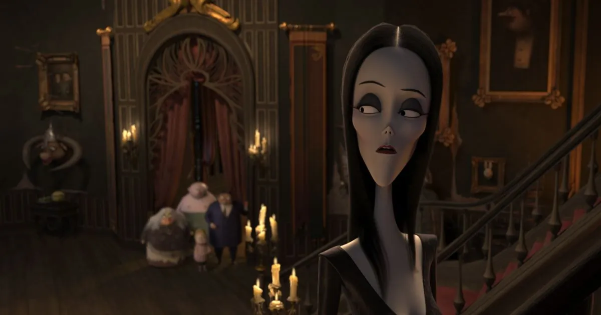 Morticia Addams in a publicity still from the 2019 film The Addams Family