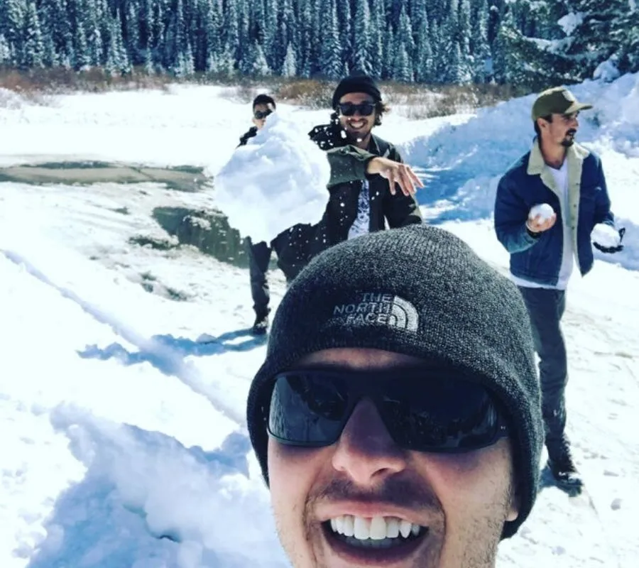 a snowball coming toward the camera 