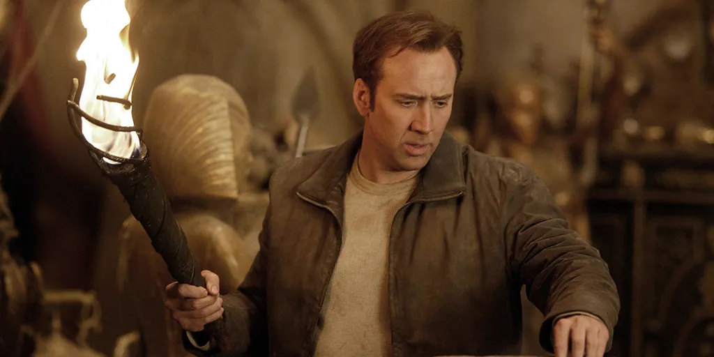 Nicolas Cage with torch 