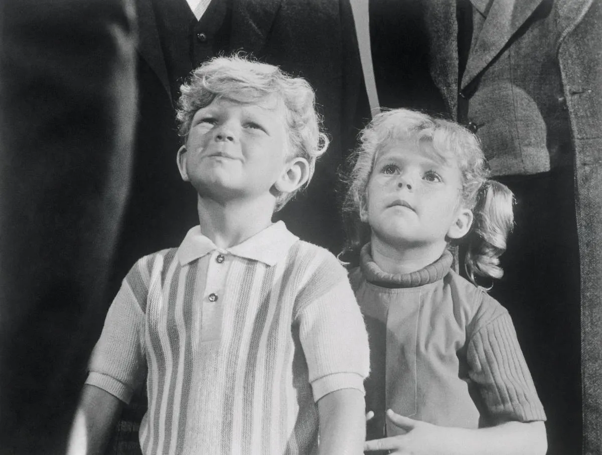 Johnnie Whitaker and Anissa Jones appear in a scene from Family Affair.