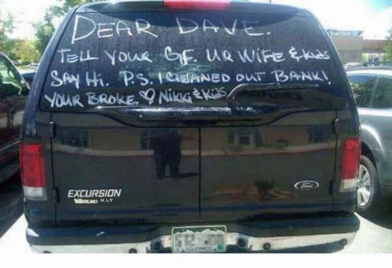 dear dave on the car