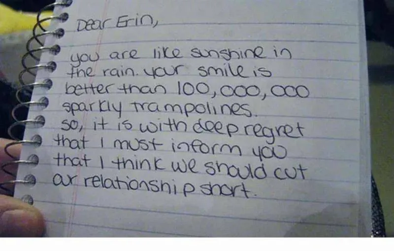 love note breakup to Erin 