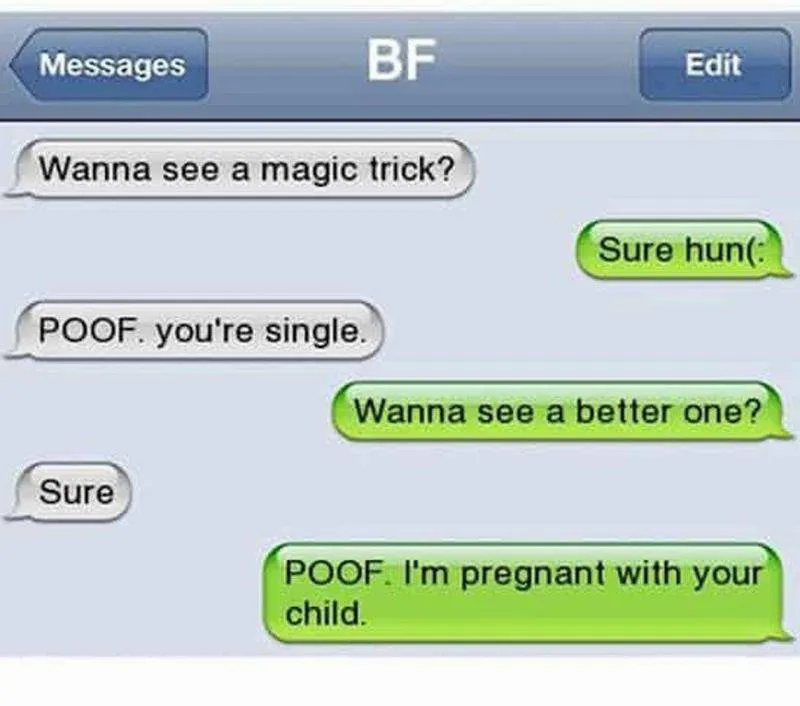 poof you're single magic trick 